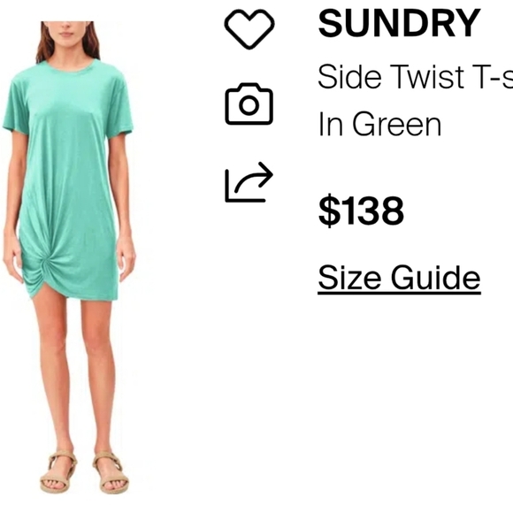 Sundry By Anthropologie Turquoise Short Sleeve Crew Neck Tee Shirt Mini Sundress - Picture 7 of 10